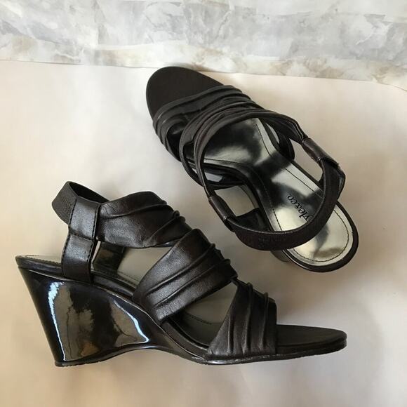 A8). Style & Co. Open Toes Wedges Dark Chocolate 5.5M - Picture 6 of 9